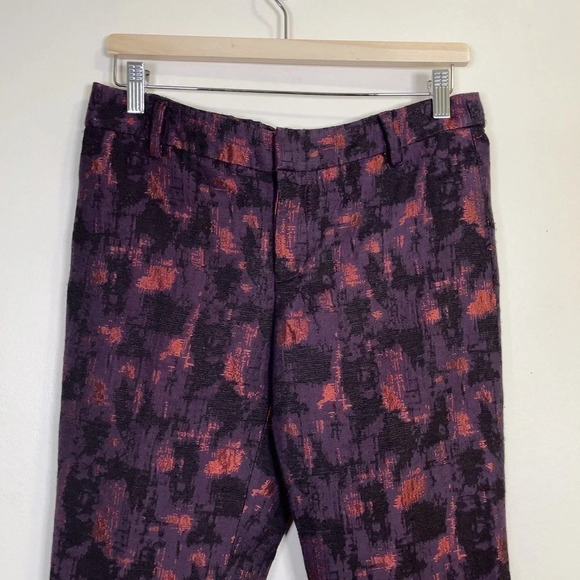 Lord & Taylor Purple Patter Twill Ankle Trouser - Picture 2 of 7